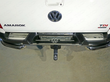 Volkswagen Amarok 2016-Накладки на задний бампер (лист шлифованный)
